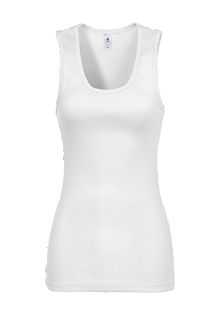 Ladies Junior 2x1 Rib Tank Top - White